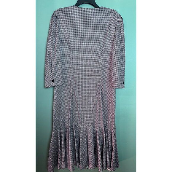 Risa Ann New York Dress Womens 16.5 Lagenlook Victorian Retro Midi Silky Ruffle - Picture 2 of 11